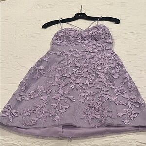 Lavender Floral Homecoming Dress